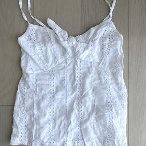 NWT Old Navy White Eyelet Tank Top - XS Petite